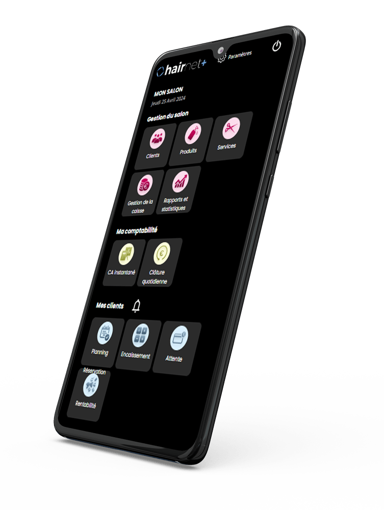 tablette P1100+ avec le logiciel hairnet