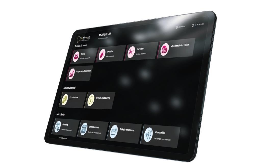 tablette P1100+ avec le logiciel hairnet